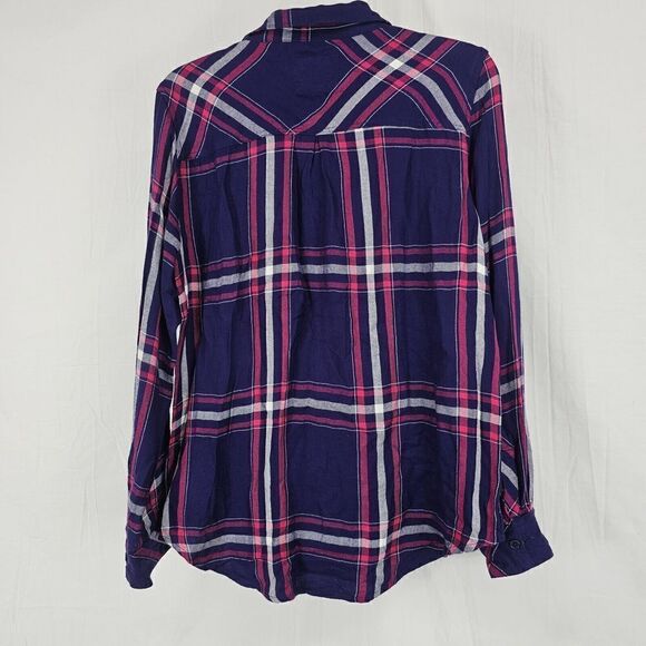 Rails Hunter Plaid Button Up Shirt Navy/Ruby/White Womens Size Medium - Picture 8 of 8